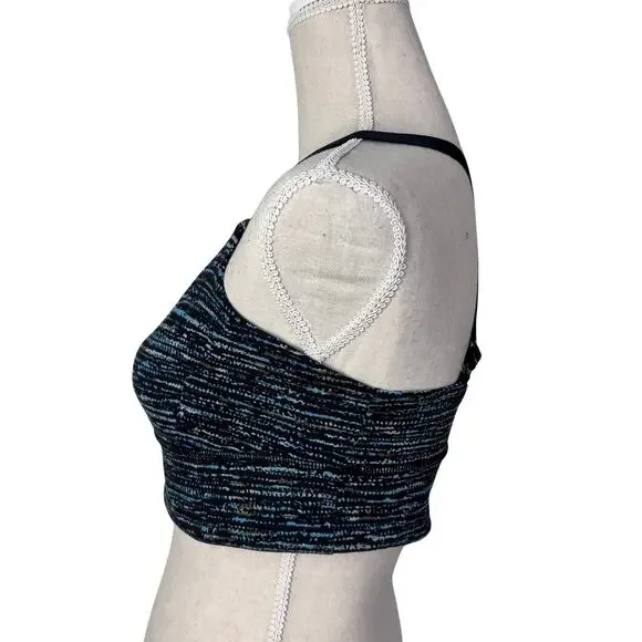 Lululemon Both Ways Sports Bra Strappy Back Blue Black Size 10 - Picture 4 of 7